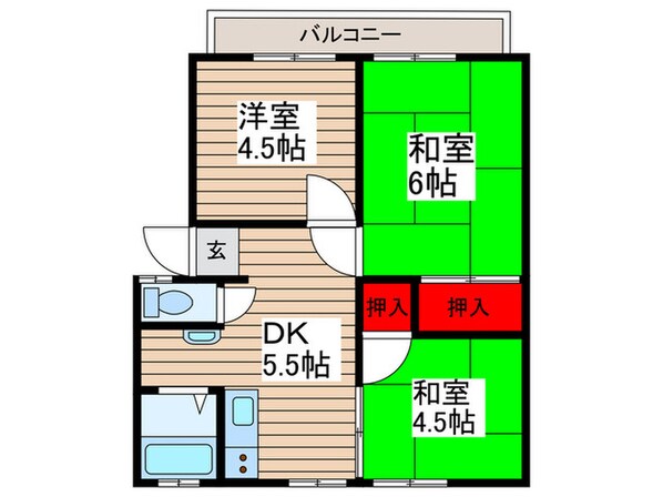 アーバンハイツあかねBの物件間取画像